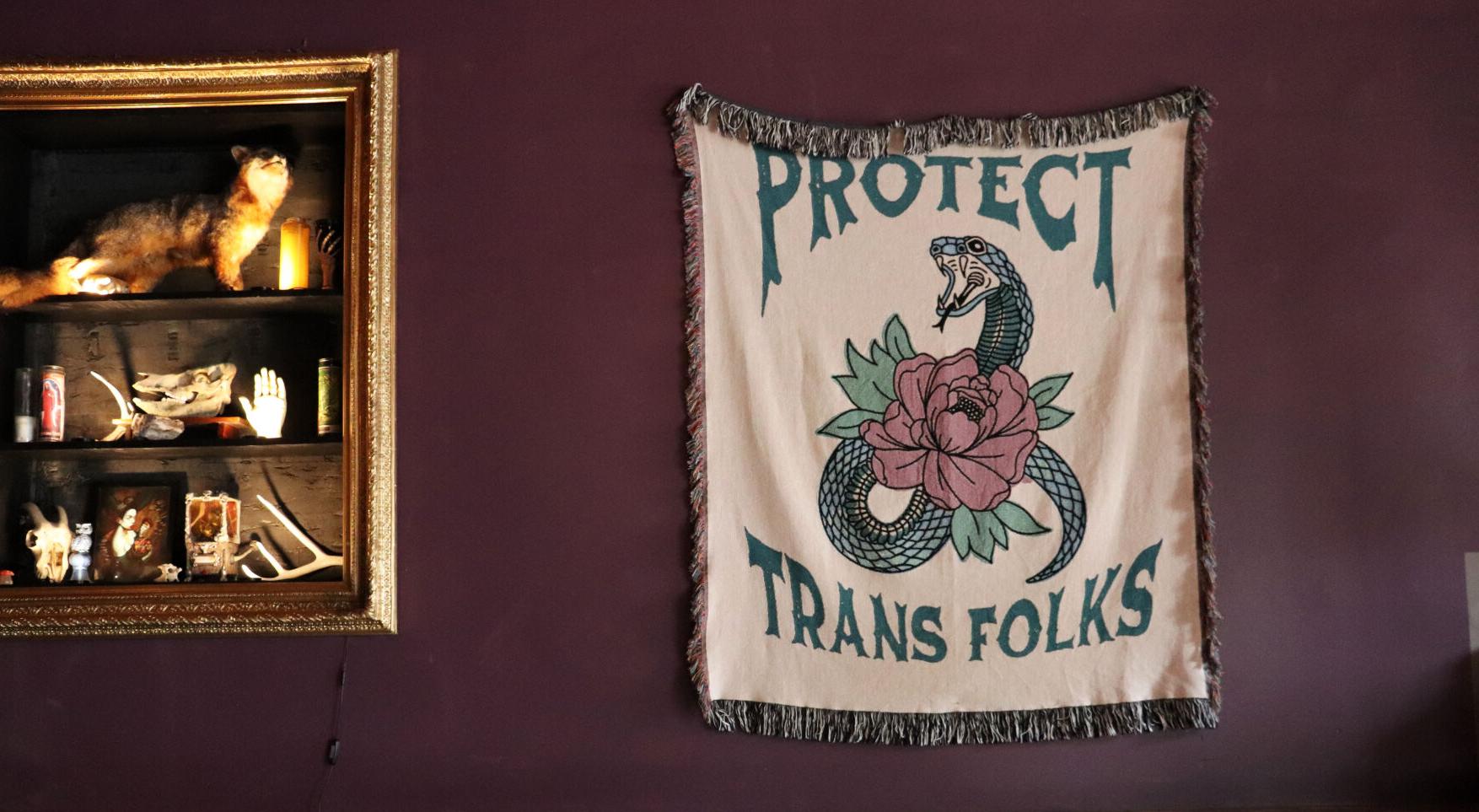 fortune teller bar protect trans sign